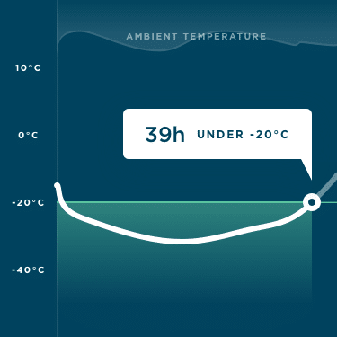 Ambient temperature summer test on frozen product